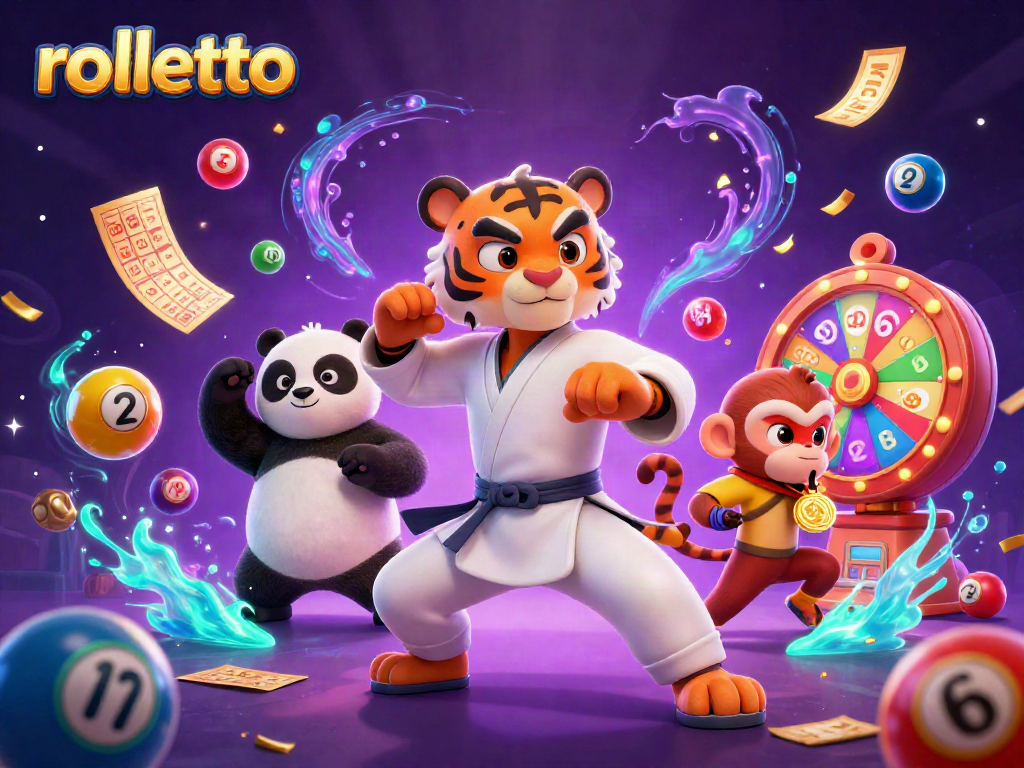 Engage with rolletto's vibrant world of lottery and gaming excitement in this dynamic scene.