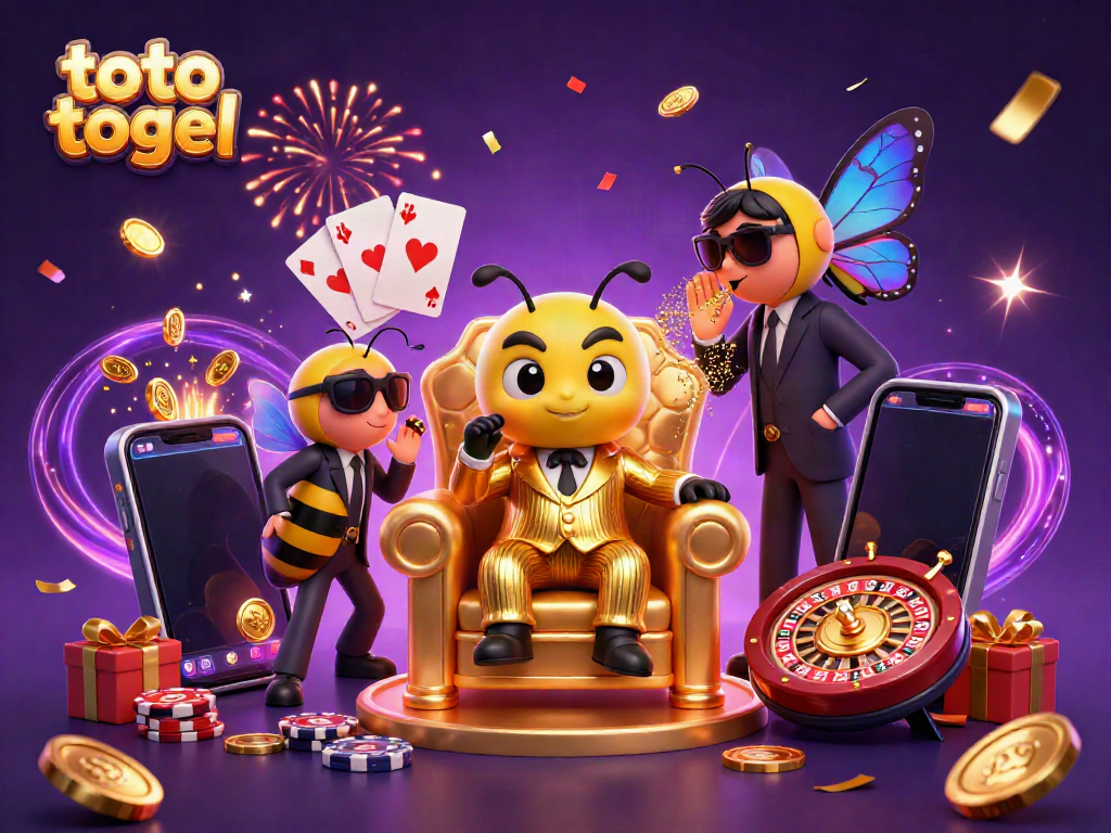 Experience exciting toto togel action with a cartoon mob boss in a vibrant casino scene.