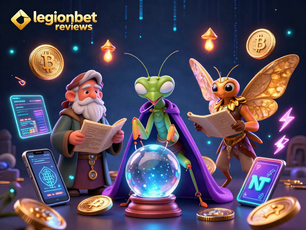 Experience casino excitement with legionbet reviews amidst vibrant crypto elements and enchanting creatures.