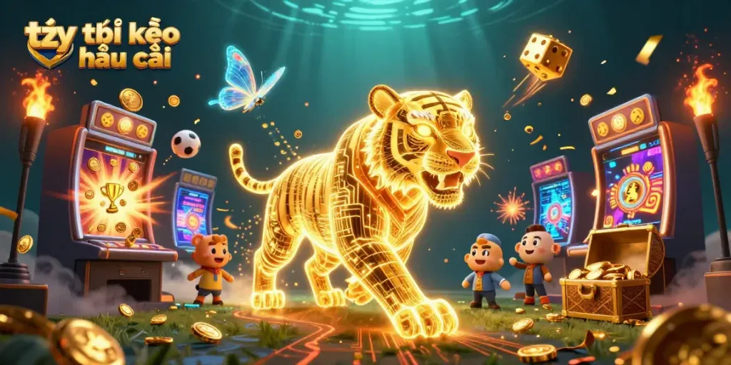 Bet on tỷ lệ kèo nhà cái in a vibrant online casino filled with dynamic gaming elements.