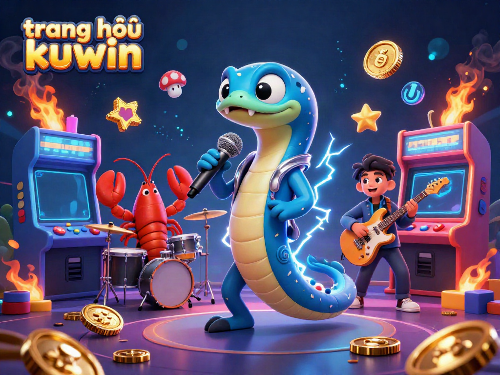Engage with the vibrant underwater casino scene featuring trang chủ kuwin's electric DJ eel and band.