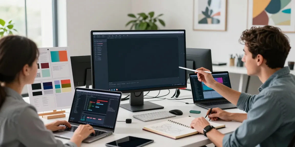 See this site for innovative web design collaboration in a bright workspace.
