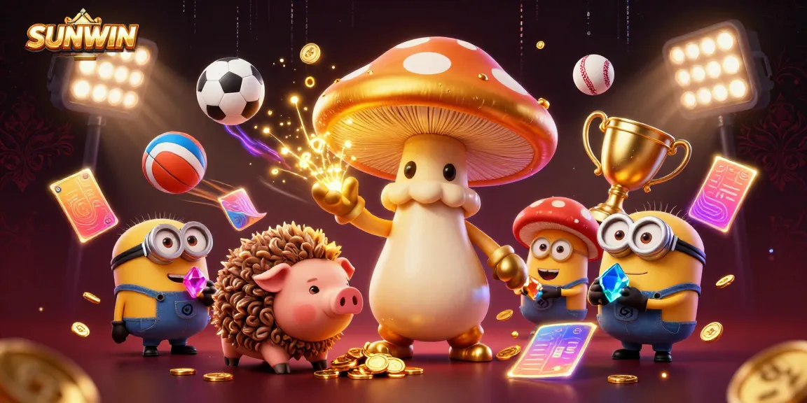 SUNWIN captures the excitement of online gaming with vibrant characters and dynamic sports elements.