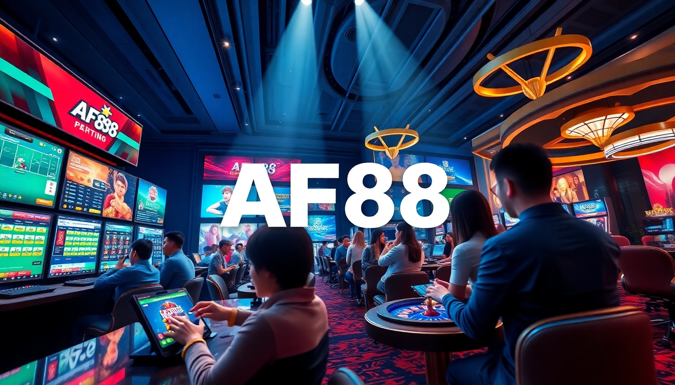 Engaging AF88 online betting environment with players enjoying various games and a user-friendly interface.