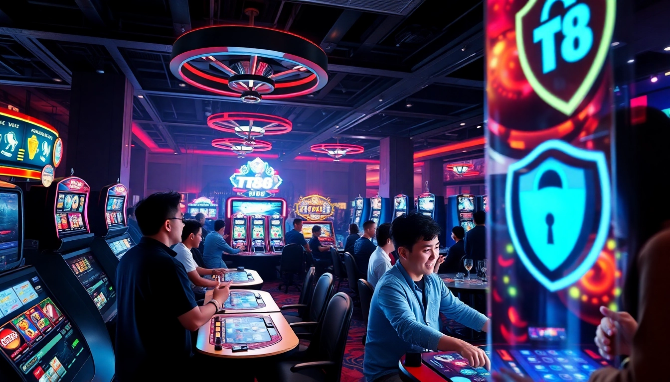 TT88 online gaming platform showcasing vibrant casino scene with players engaged in thrilling games.