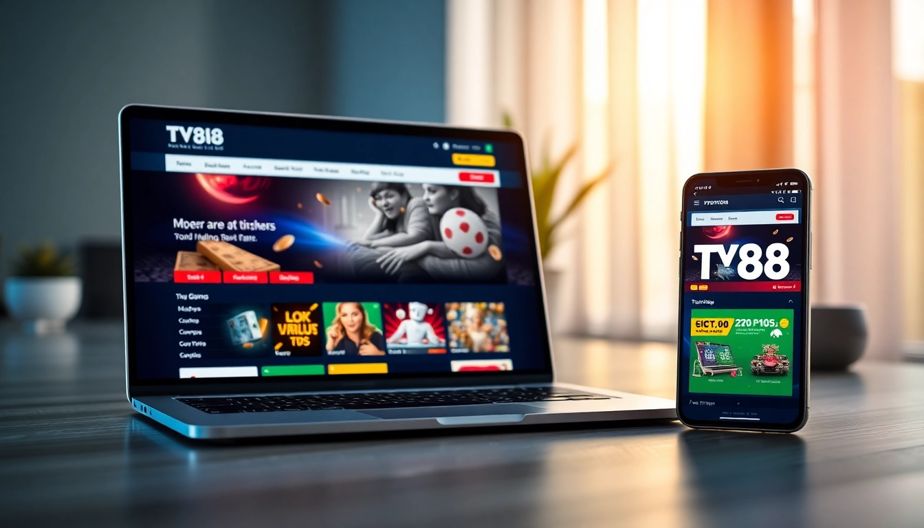 TV88 online gambling platform showcasing a user-friendly interface with diverse gaming options.