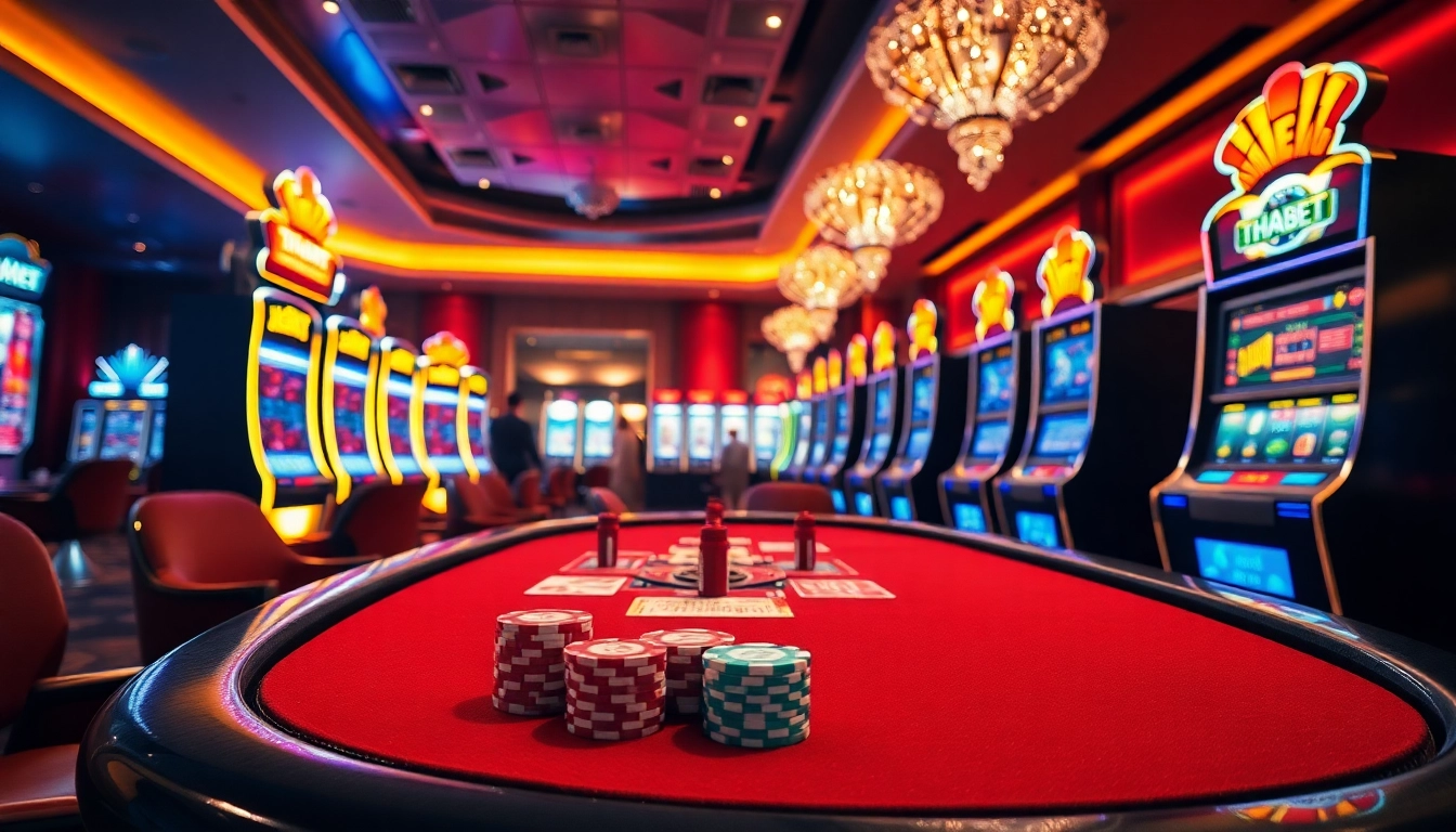 Players enjoying a thrilling game of poker at THABET online casino