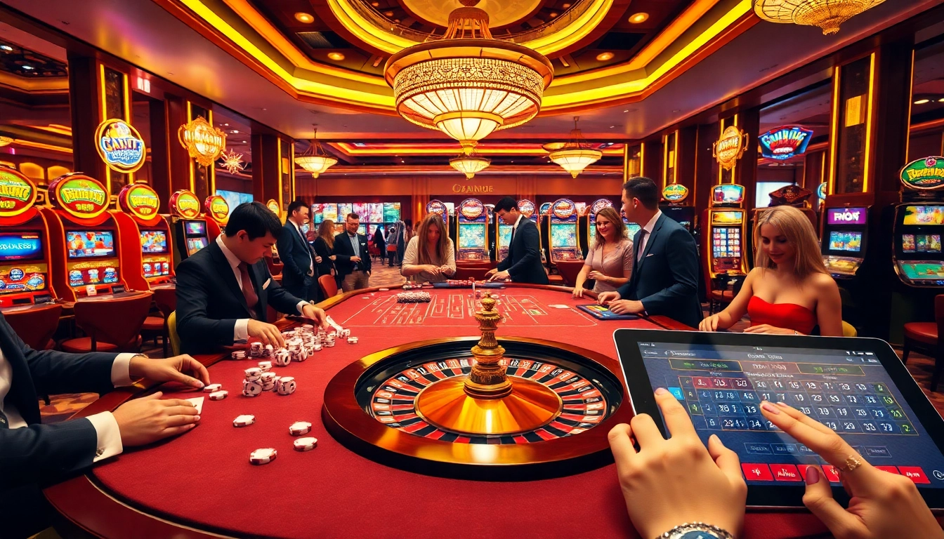 Engaging players at a casino table showcasing https://ffgg88.com/ with vibrant gambling scenes.