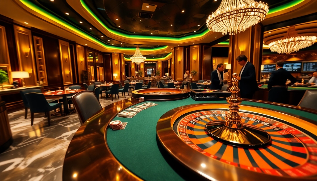 Players enjoying high-stakes poker at Neo79's luxurious casino.