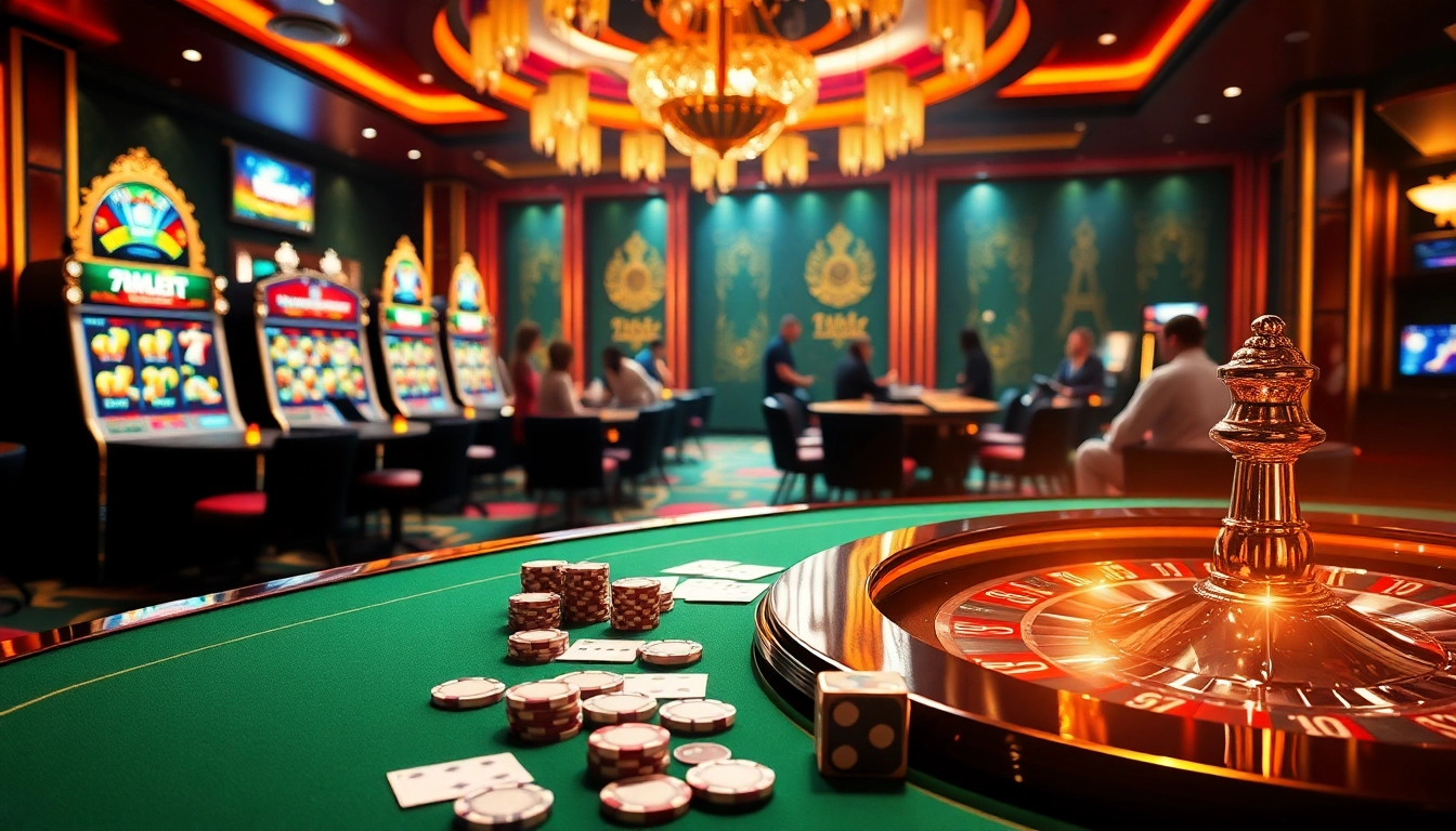 Dynamic casino scene featuring strategic games and vibrant elements at 789win.com for an engaging experience.