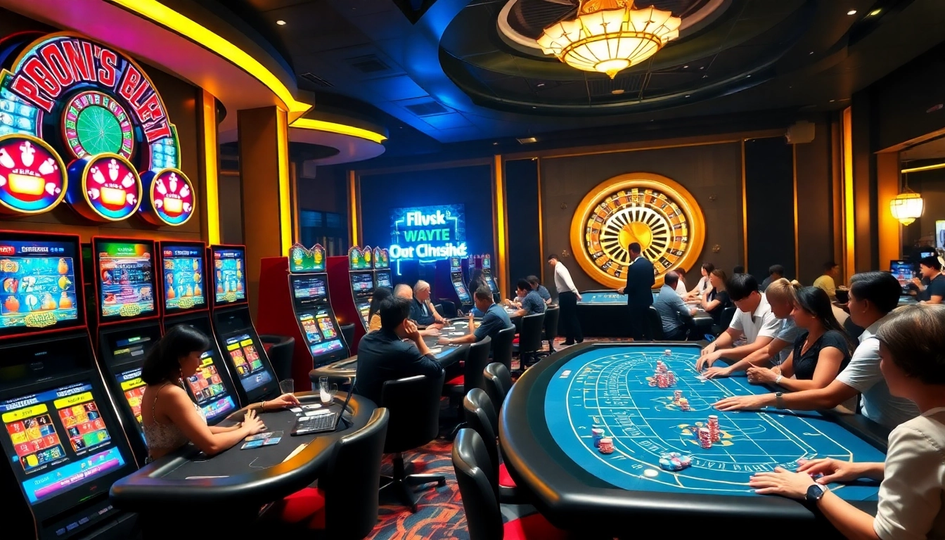Players enjoying a thrilling game experience at five88v.net with vibrant casino elements.