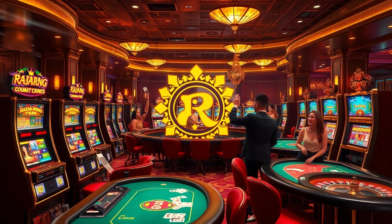 Engage with RAJABARONG's symbols of luck on vibrant casino tables, celebrating winnings.