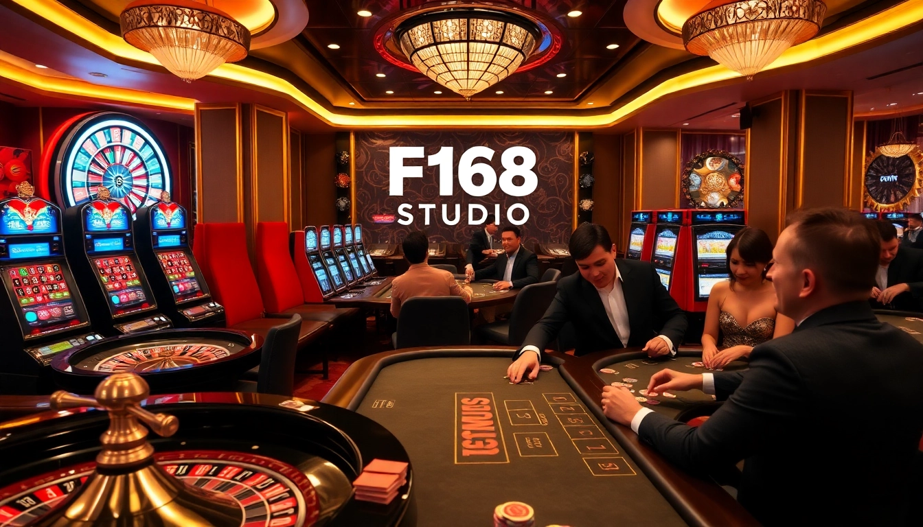 Experience high-stakes action at F168.STUDIO with players engaged in poker games.