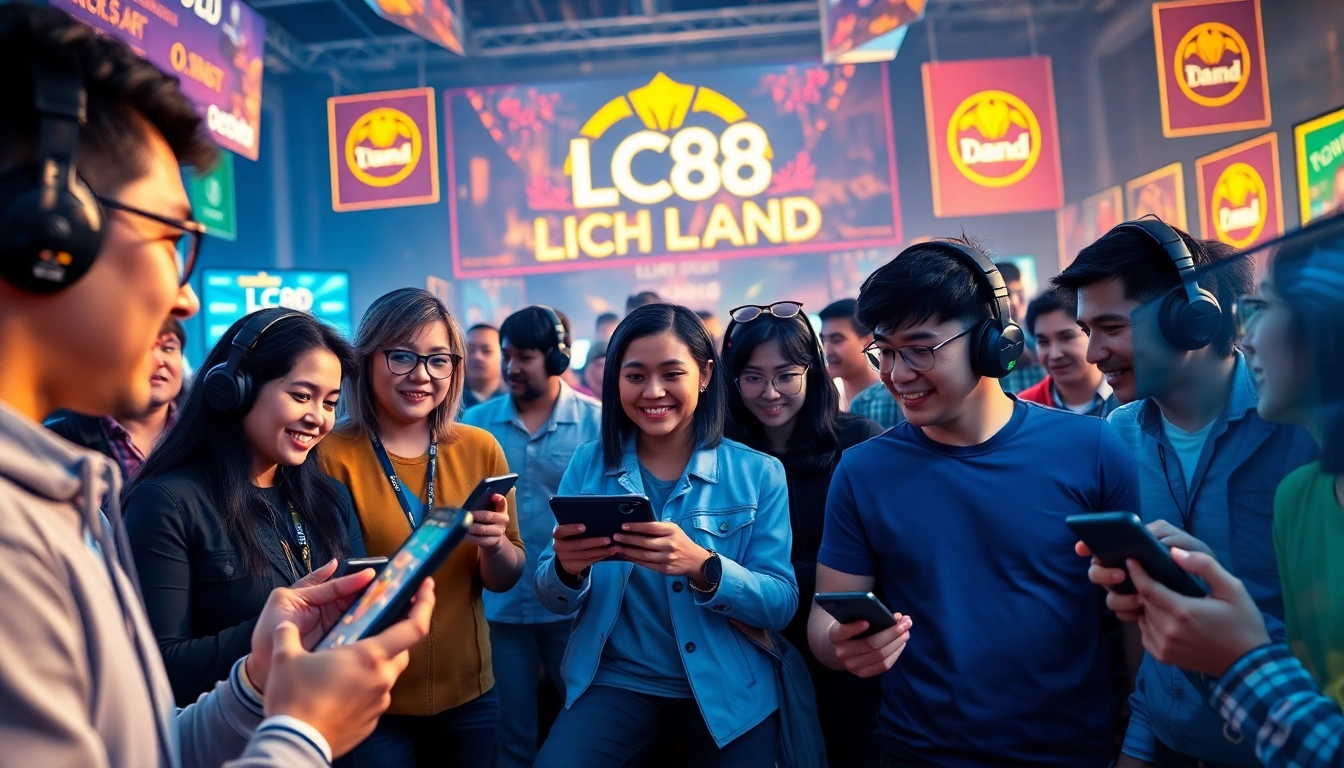 Engaging online gaming community gathering focused on LC88 Land with diverse avatars.