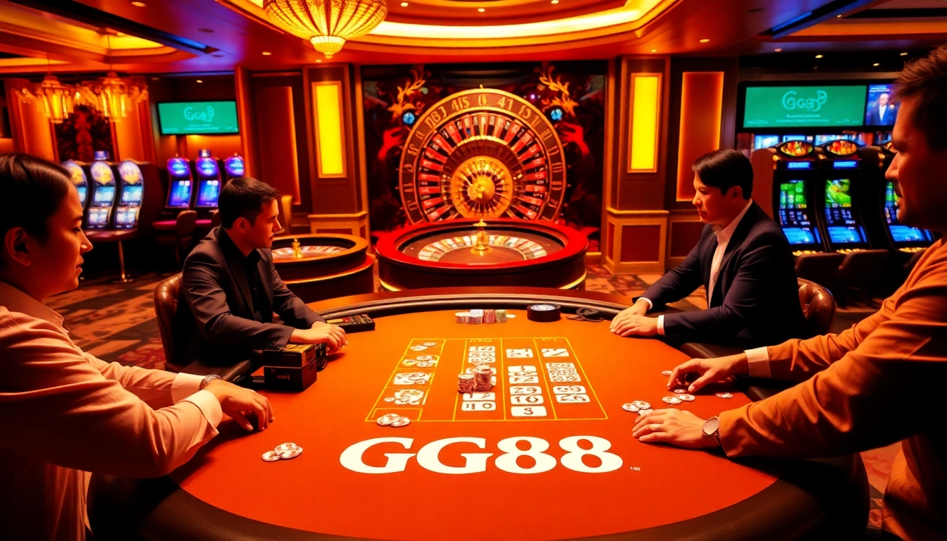 Play blackjack at GG88's elegant casino table filled with vibrant excitement and luxury.