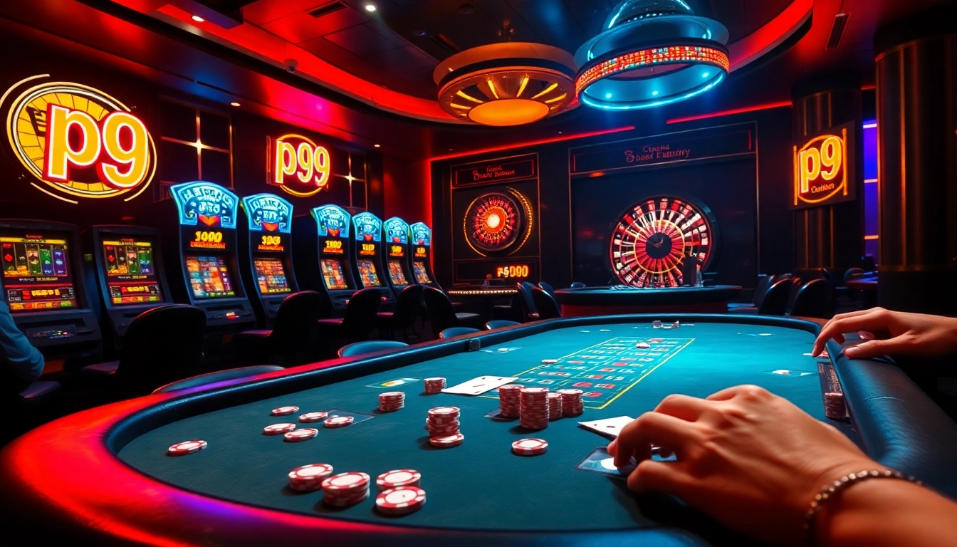 Experience the excitement of pg 99 at a lively poker table in a luxurious casino setting.