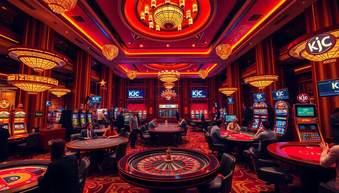 KJC players engaging in high-stakes poker at a luxurious casino table