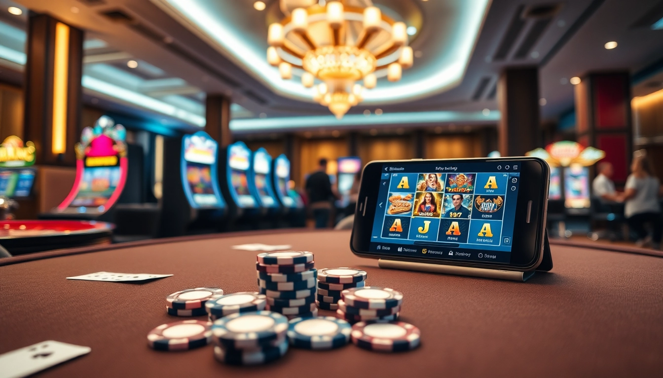 Experience the excitement of the skyclub game with vibrant casino visuals and sleek devices.