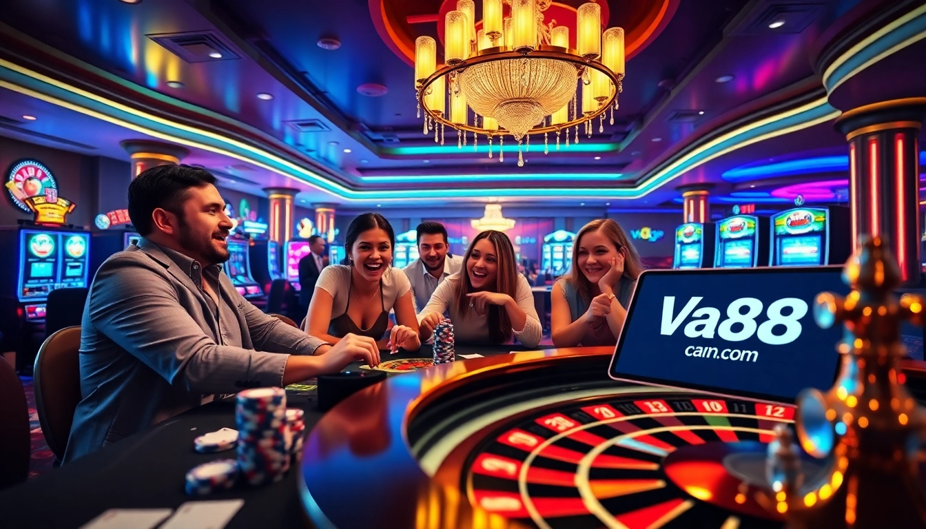 Engaging players enjoy the thrill of online gambling at Va88 com with vibrant casino visuals.