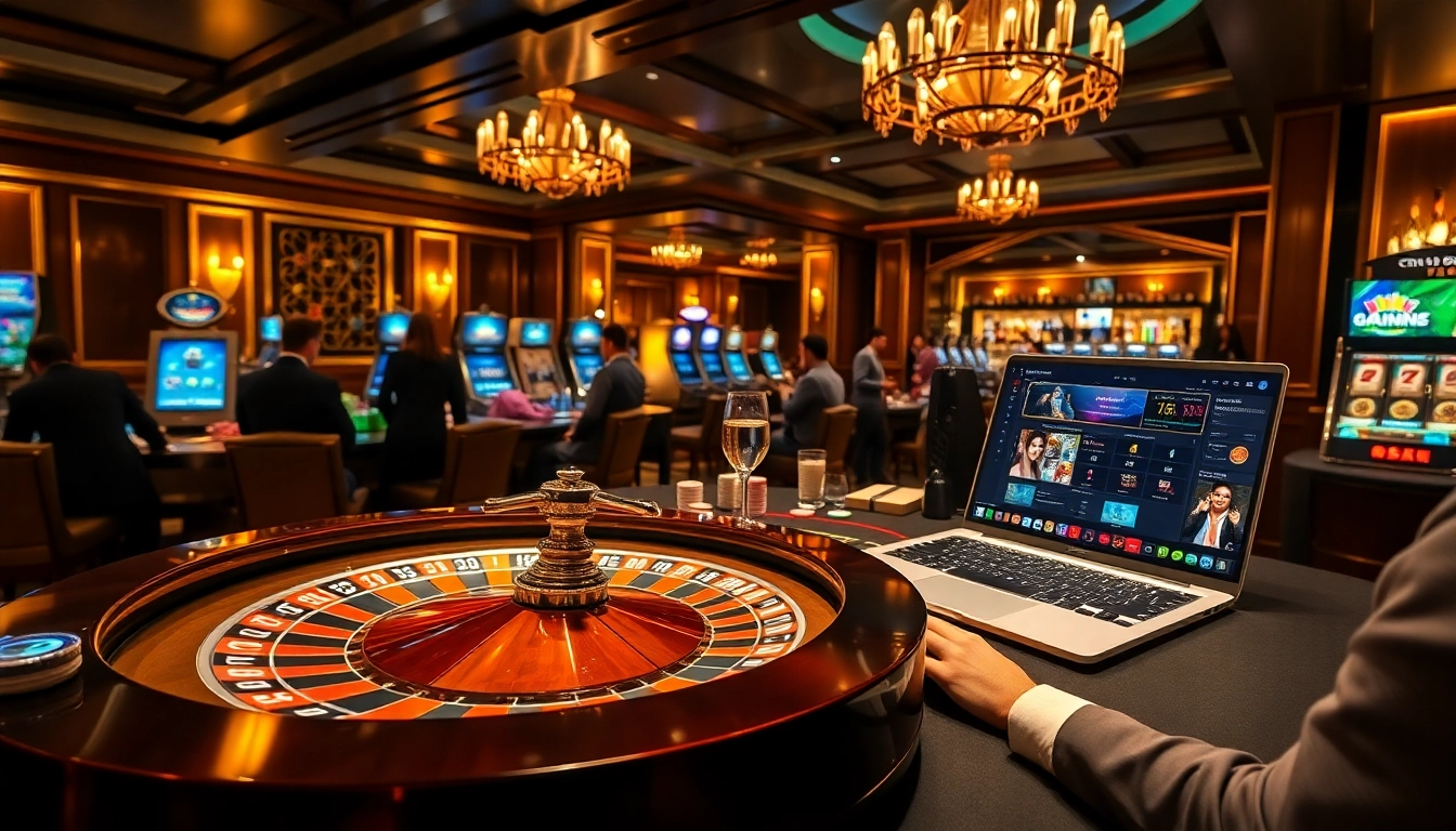 Experience the excitement of online gambling with https://tg88a.baby/ featuring a luxurious casino scene.