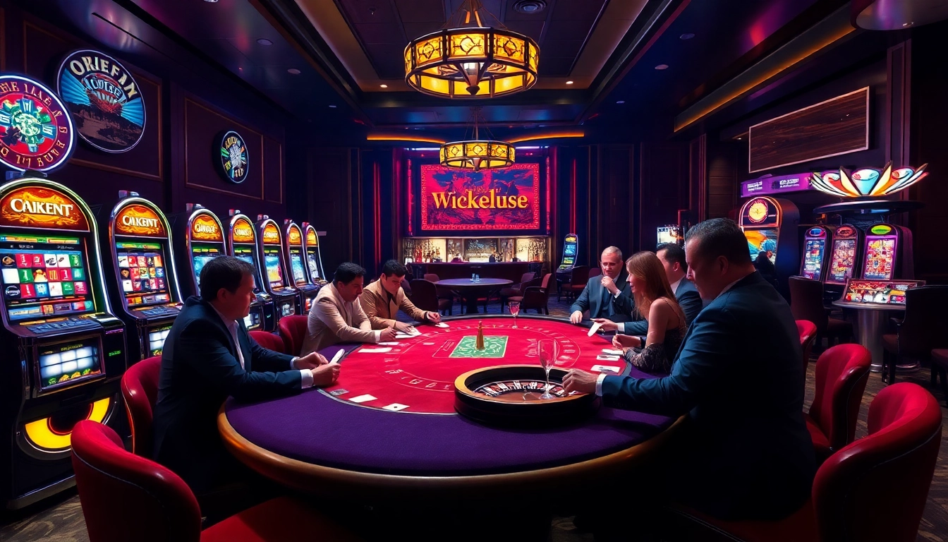 Experience the excitement of gambling at OKFUN with high-stakes poker and vibrant casino elements.