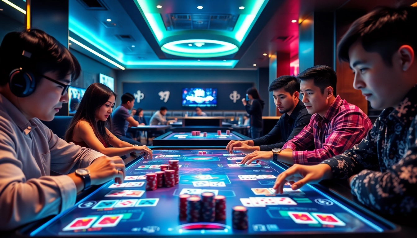 Experience the excitement of online card games at gamebaidoithuong.com.vc with vibrant settings and engaging players.