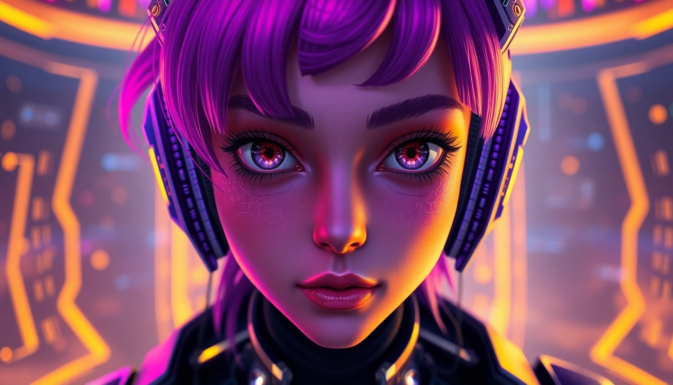 Engaging NSFW character AI surrounded by a vibrant digital environment, showcasing intricate features and interactive elements.