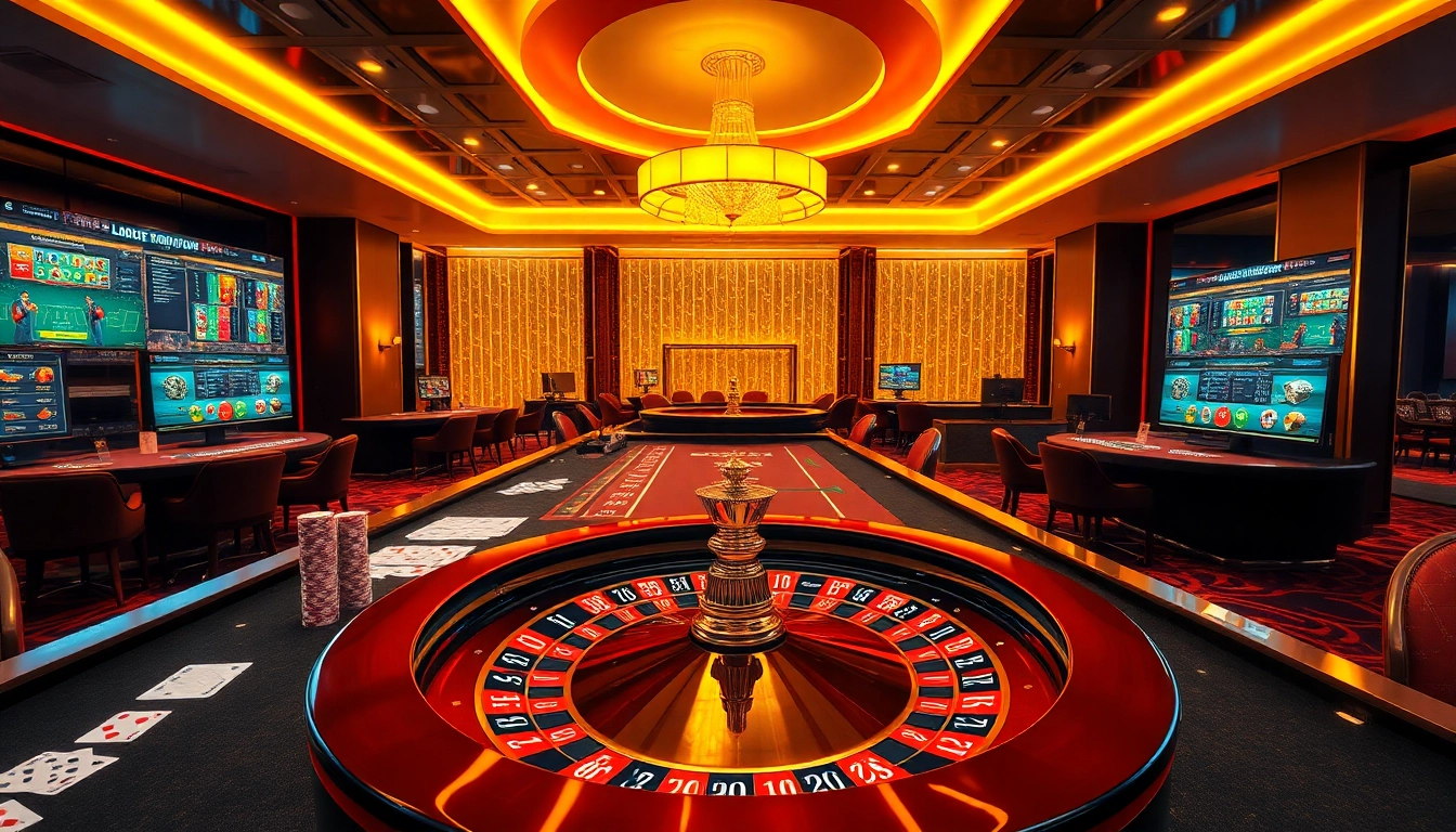 Players enjoying the thrill of LODE88 in a vibrant online casino setting with immersive gaming elements.