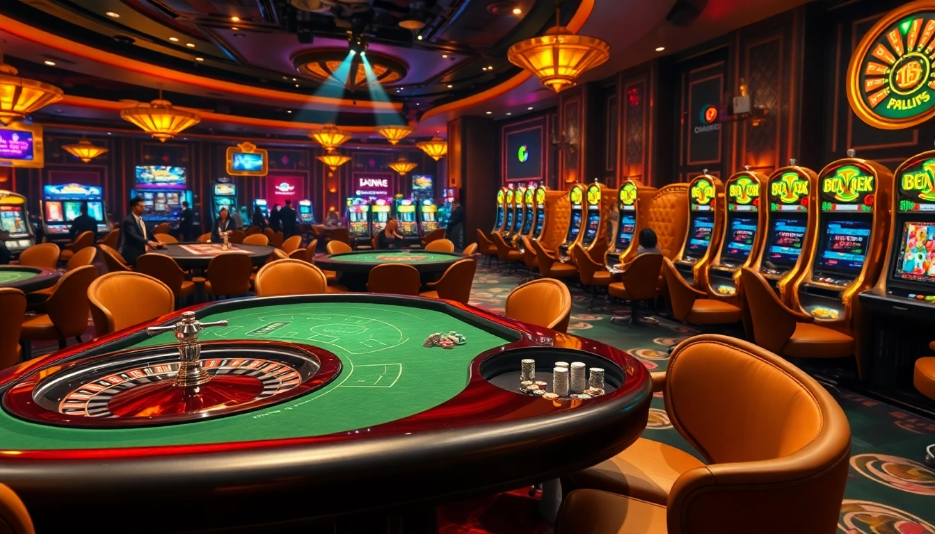 Experience the thrill of gaming at https://fly88fly.com/ with vibrant tables and excited players enjoying high-stakes action.