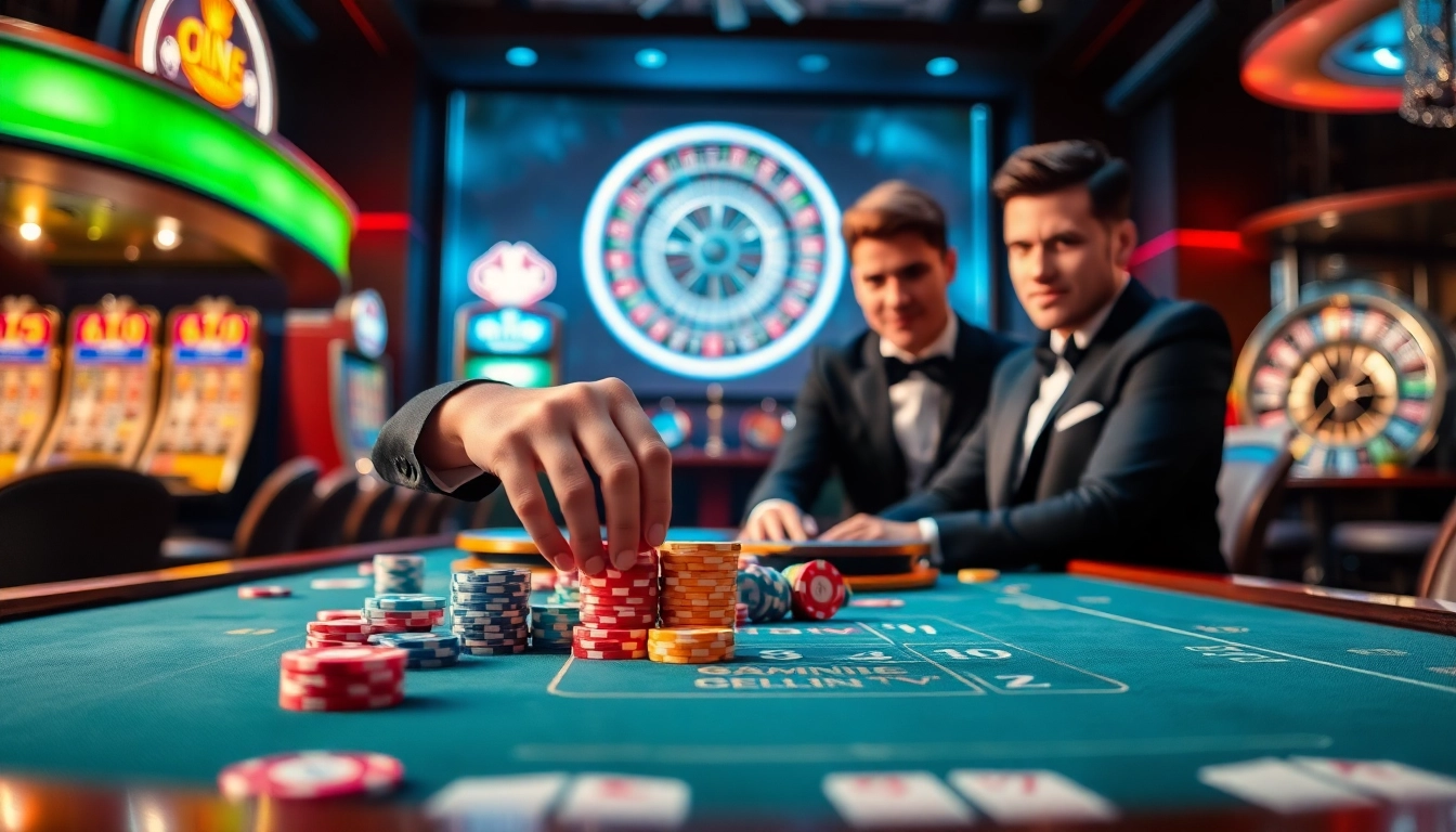 Exciting gambling moment featuring a player betting at a casino table with Sumvip elements.