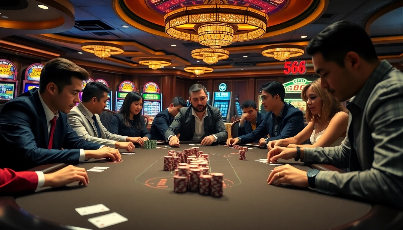 Gambler at table enjoying a game at 566 online casino.