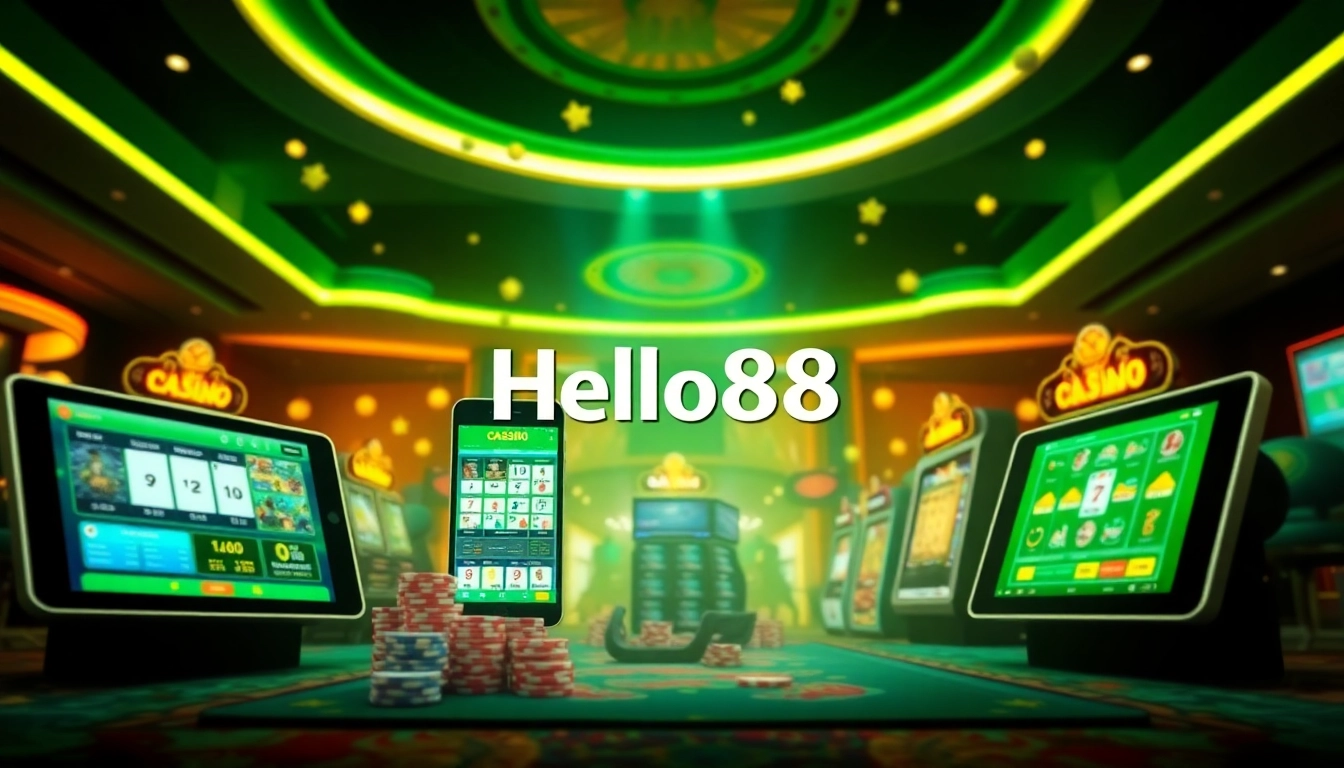 Experience the excitement of online gambling on hello88win.live with modern devices and vibrant casino elements.