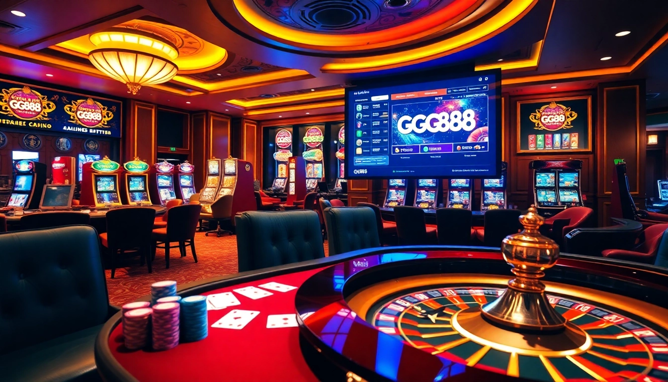 Experience the thrill of betting at GG88.biz with vibrant casino tables and exciting gaming options.