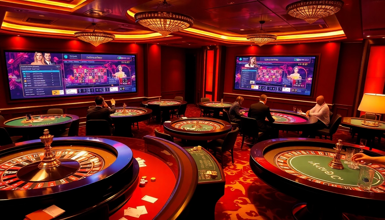 Experience thrilling gaming at https://lode88uk.com/ with vibrant roulette tables and engaged players.