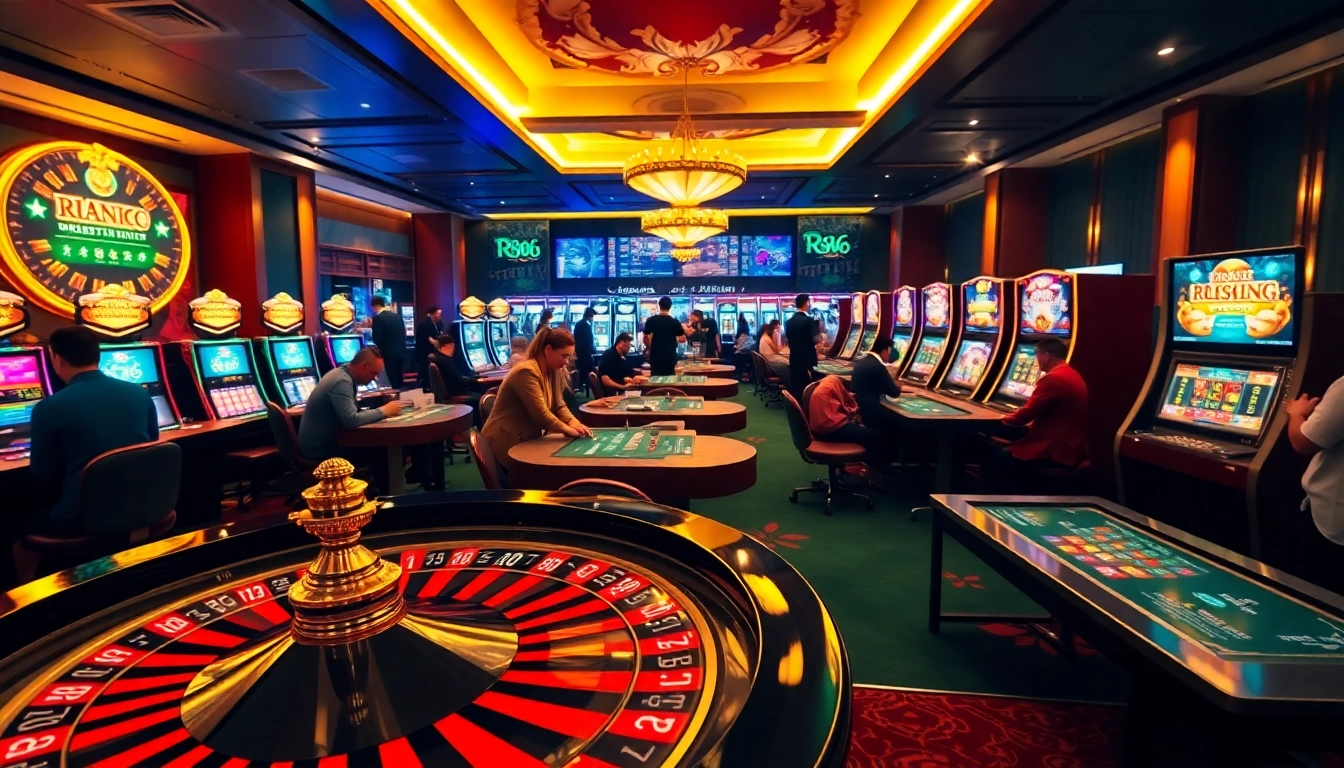 RR88 players enjoying a lively online casino atmosphere with engaging games and thrilling experiences