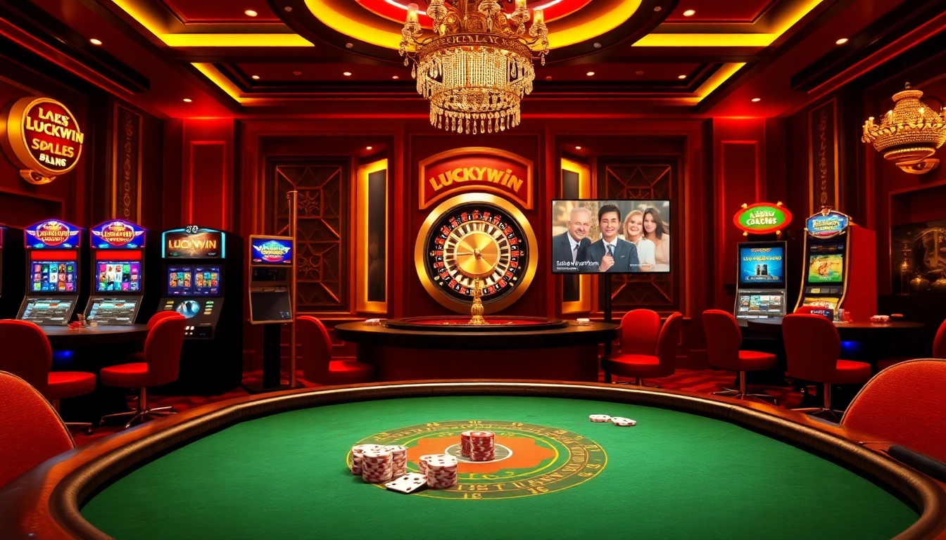 Experience the excitement of Luckywin's luxurious casino atmosphere with vibrant games and betting action.