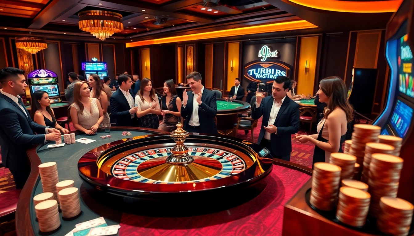 Engage in excitement at i9bet's luxurious casino with roulette, poker, and vibrant betting action.