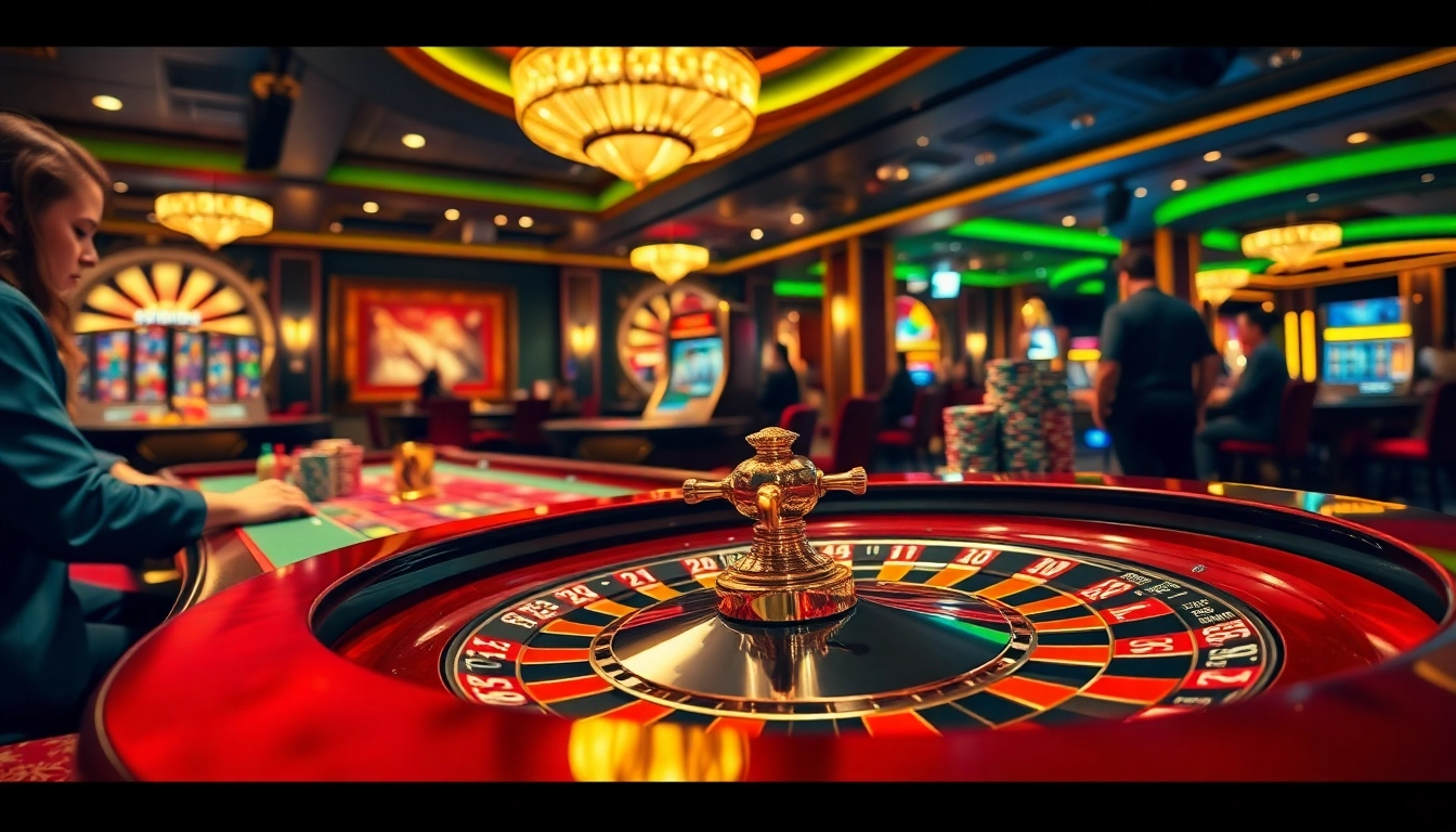 Gamblers placing bets at the 888b roulette table in a stylish casino atmosphere.
