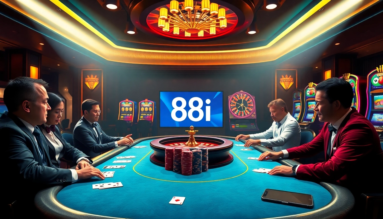 High-stakes poker action featuring the keyword 88i amidst luxury casino visuals.