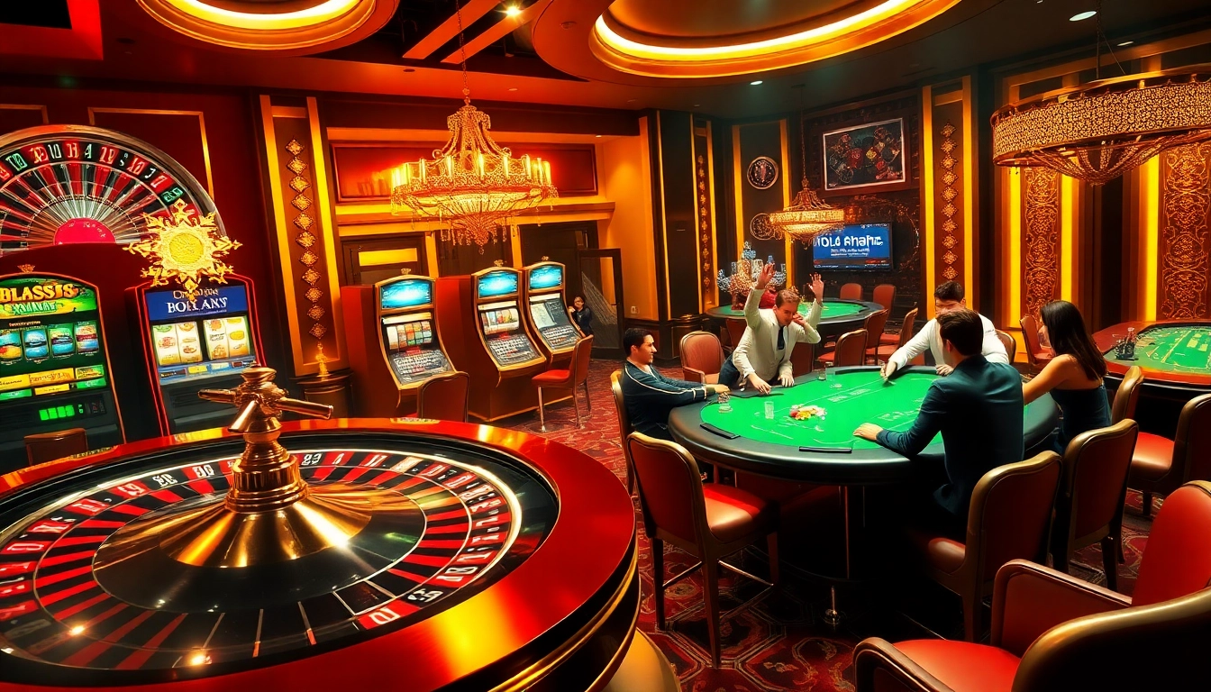 Experience thrilling casino games at lc88pro.com with elegant tables, vibrant slot machines, and rich ambiance.