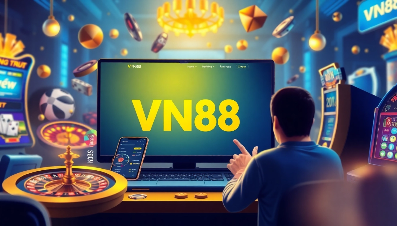 Engaging gaming experience on VN88 platform with casino games and sports betting interactions.