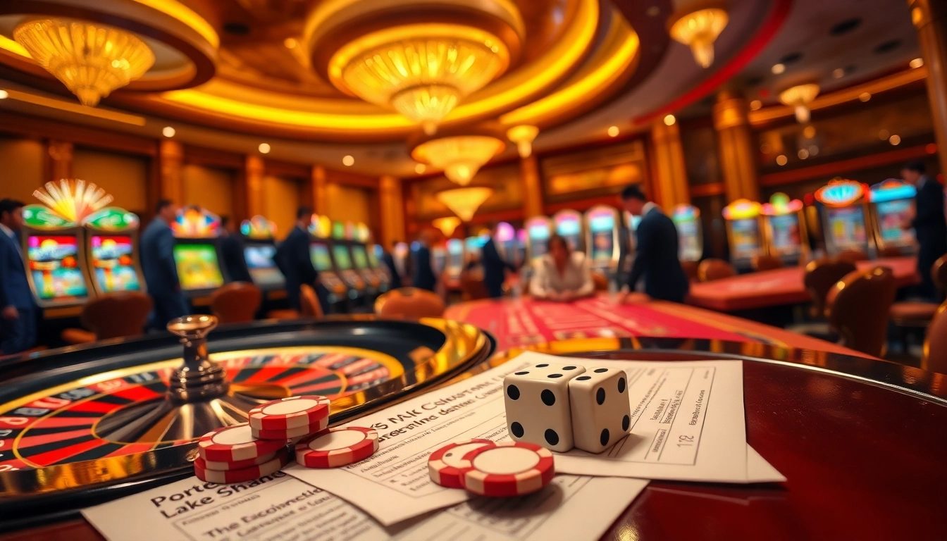 Experience the thrill of uu88 with poker chips and a roulette wheel in a luxurious casino setting.