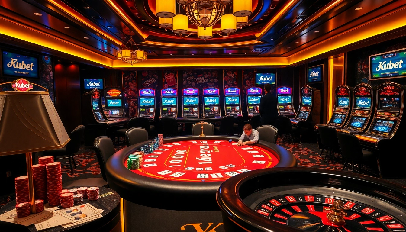 Kubet enhances your winning experience with vibrant casino tables and exciting gambling action.
