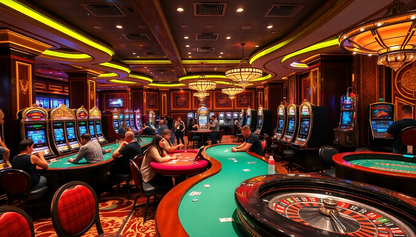 Experience the excitement of gambling at dn888 with vibrant tables, cards, and live action in a luxurious casino setting.