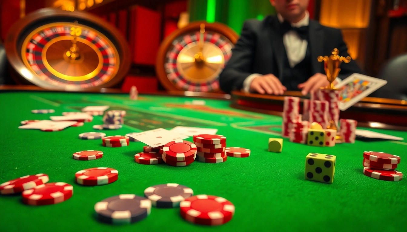 Hitclub tables show poker chips and cards in an upscale casino environment.