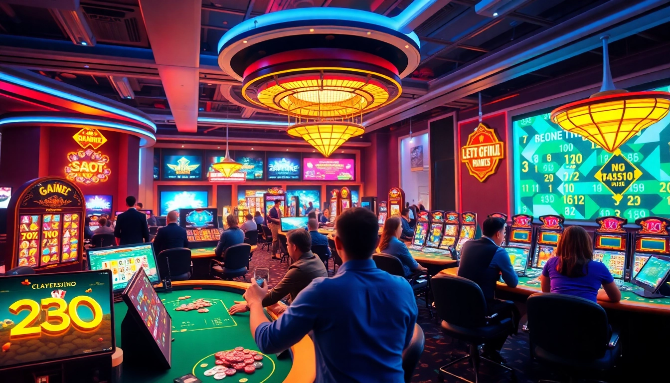 Engaging online gambling scene featuring diverse games at iq88.help, showcasing a modern casino atmosphere with digital interactions.
