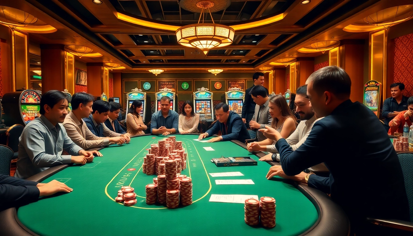 Experience the thrilling action at liên minh KJC’s luxury casino with engaged players and vibrant games.