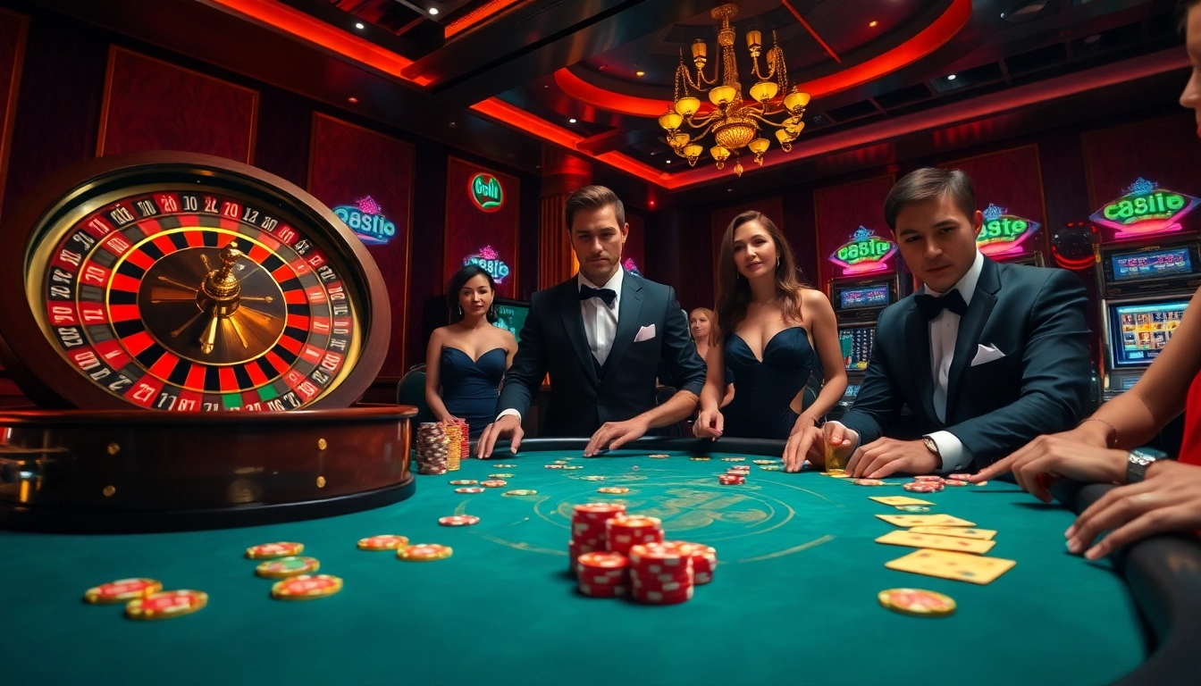 Experience thrilling poker action as players strategize with 88i-themed chips and cards in a luxurious casino.
