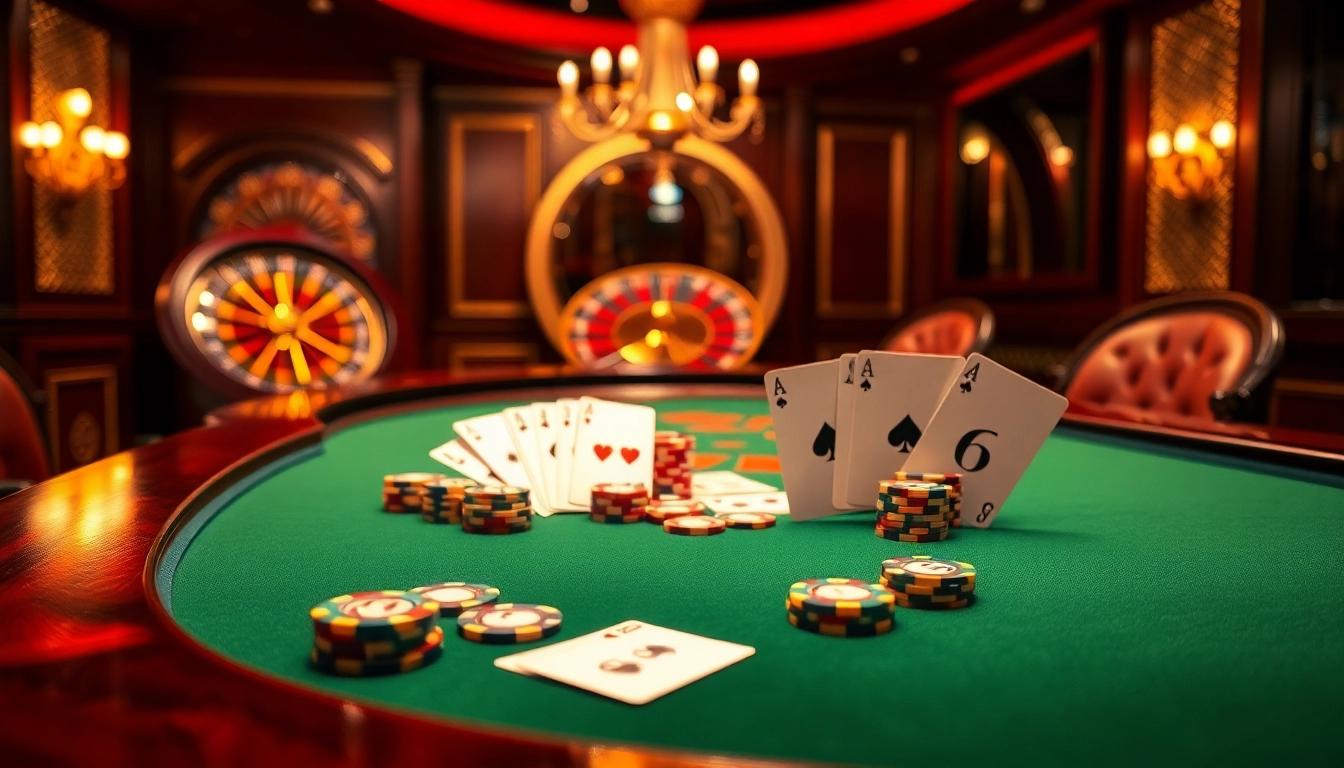 Experience high-stakes excitement at the 88idd poker table with vibrant chips and elegant cards on display.