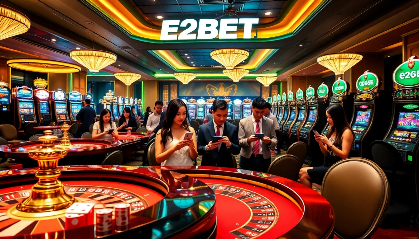 Experience the excitement of E2BET with vibrant casino tables and engaging online gameplay.